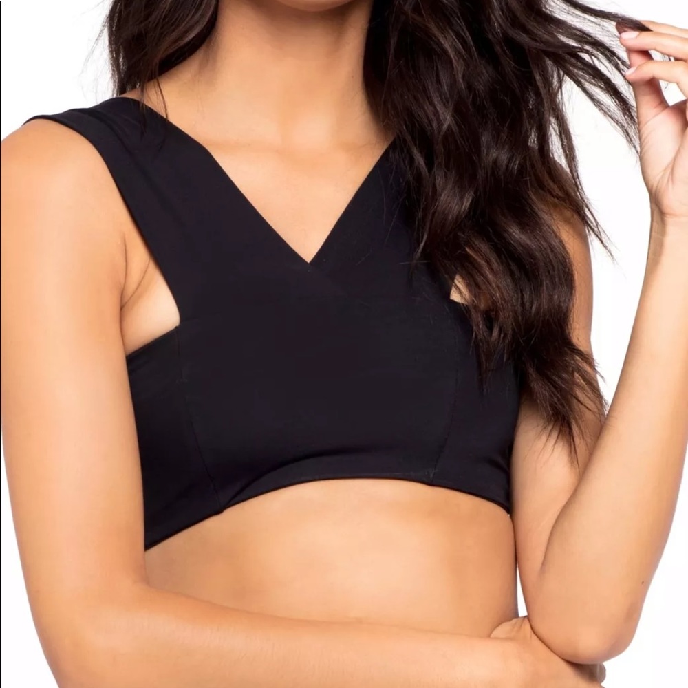 L*Space Black Parker Bikini Top Size L